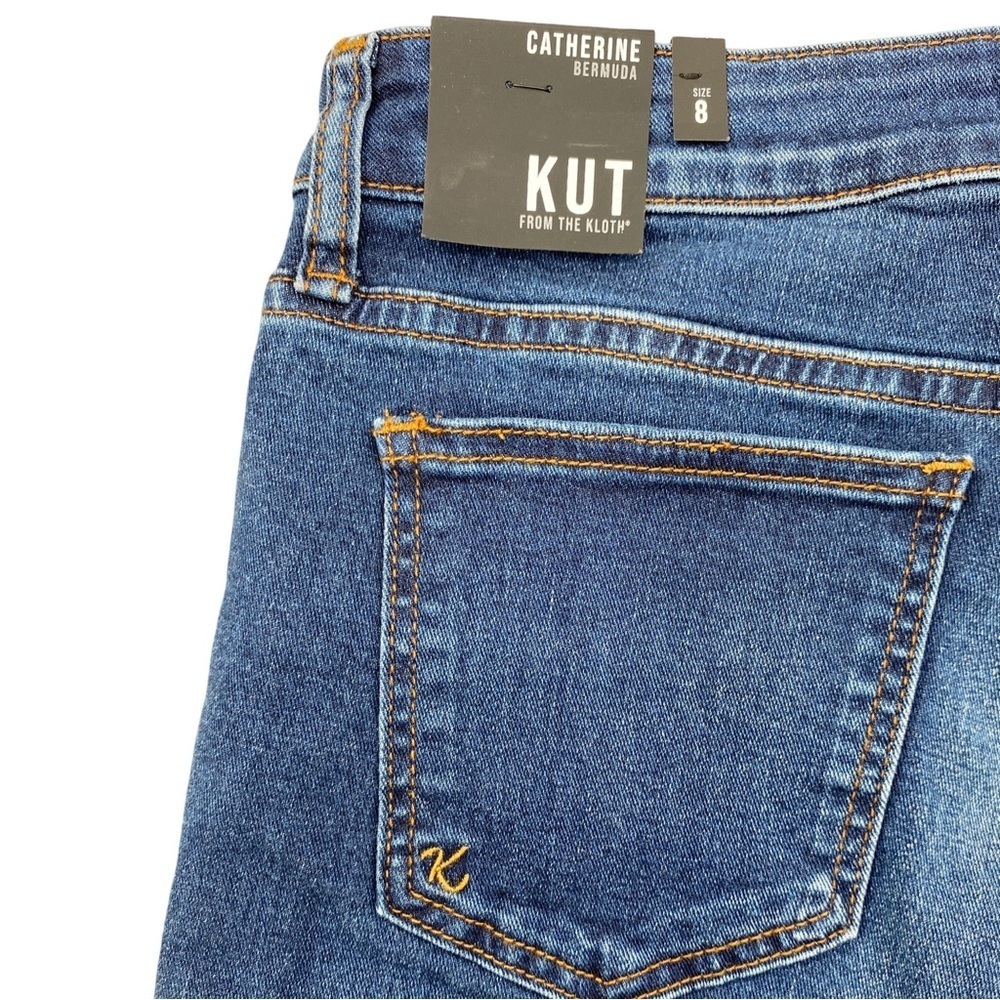 Kut from the Kloth Catherine Bermuda Denim Midrise 8” Shorts Size 8 NWT - Picture 6 of 13